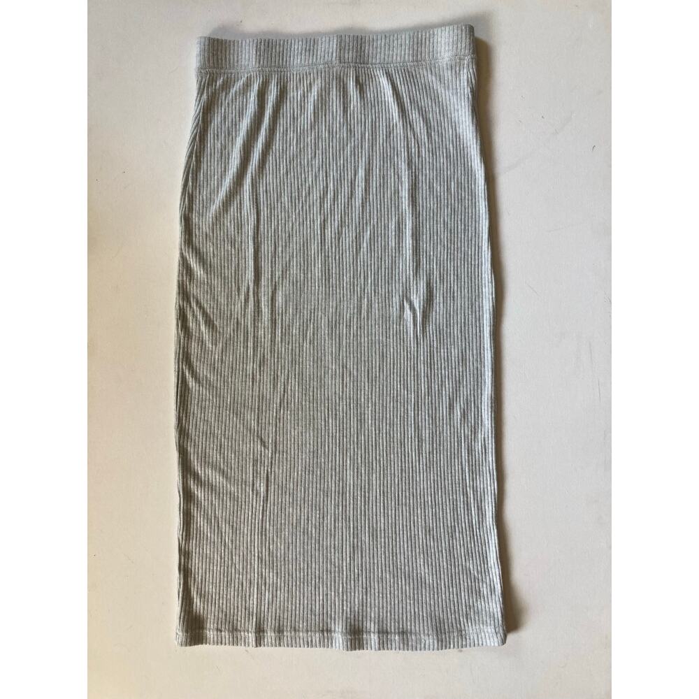 Z Supply Gray Striped Midi Skirt